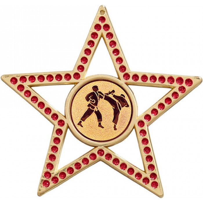 75MM RED STAR MARTIAL ARTS MEDAL - GOLD, SILVER, BRONZE